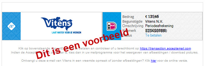 AcceptMail voorbeeld.